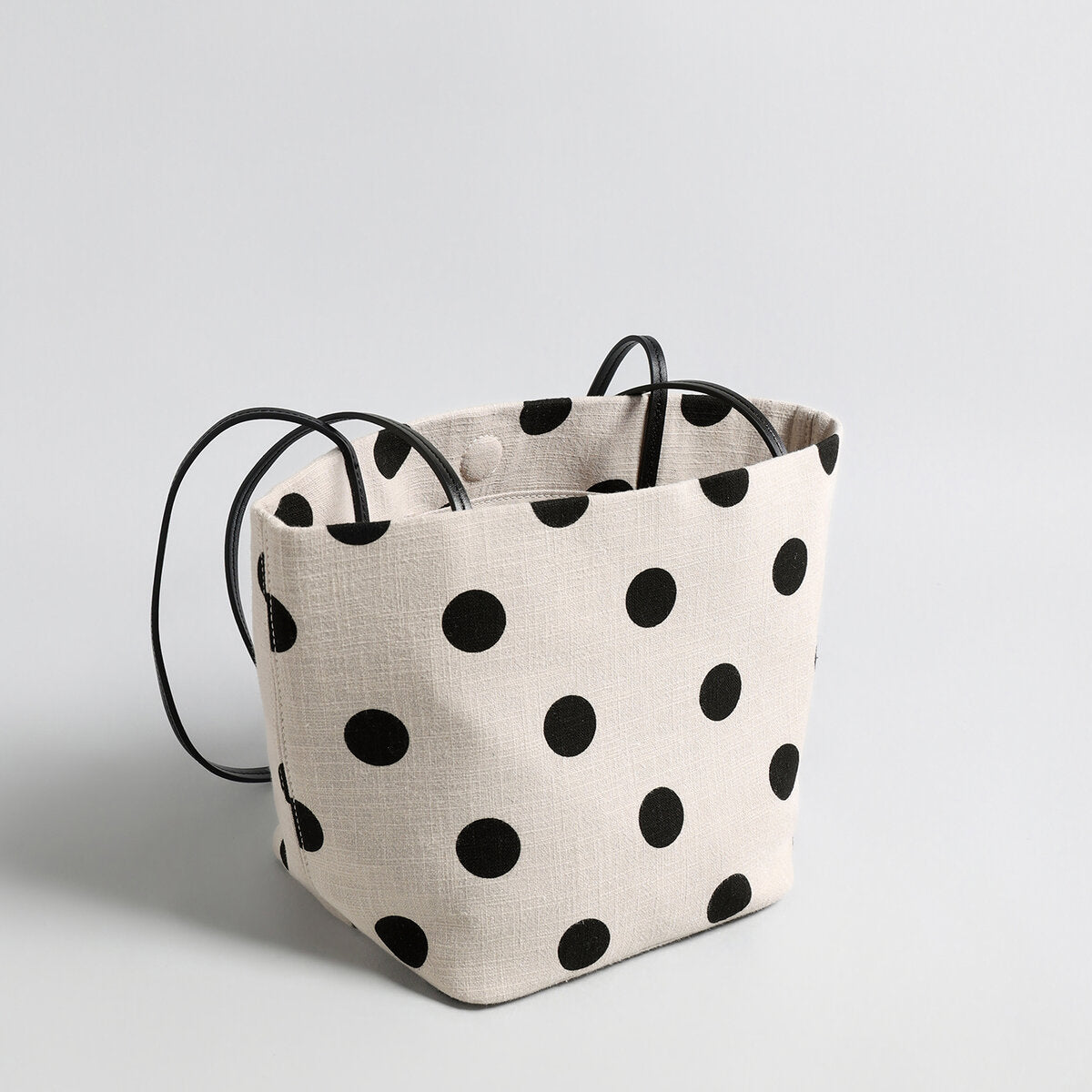 Polka Dot Canvas Tote - Ivory
