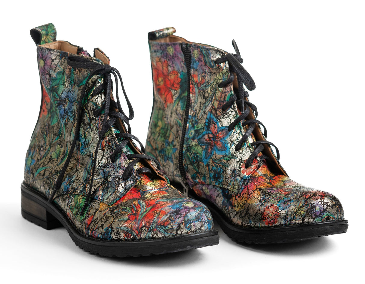 Bosccolo Womens Ankle Boots - Flower Multicolor