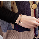 Bullion Gold Roman Numeral Bracelet in Rose Gold Layered Steel Jewellery