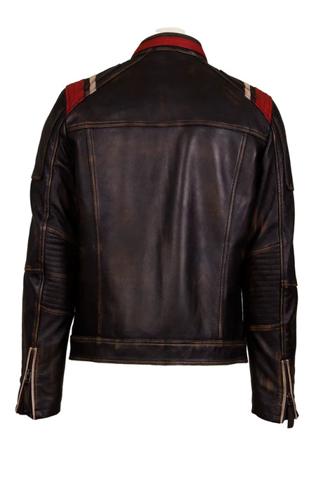 Mens Leather Jacket in Black Ruboff