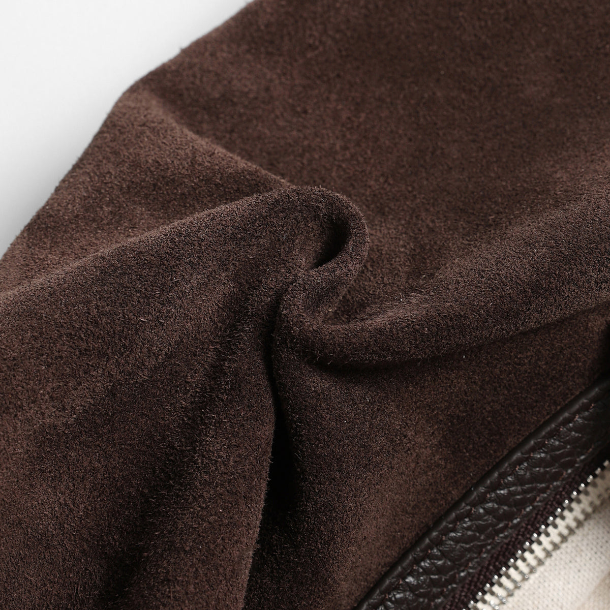 Suede Cylinder Pillow Bag – Leather Handle Shoulder & Crossbody Bag