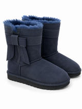 Australian Leather Ugg Mid Calf Bow Short - Navy - AU6