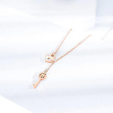 Bullion Gold Flower pattern key & lock in Rose Gold Layered Steel Jewellery