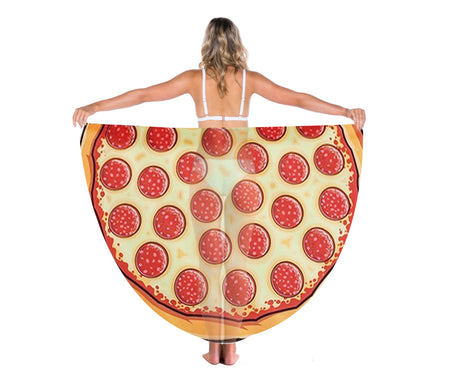 TODO Luxury Edition Chiffon Digital Print Beach Throw Yoga - Pizza