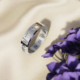 Bullion Gold Romanian Numeral Ring in White Gold
