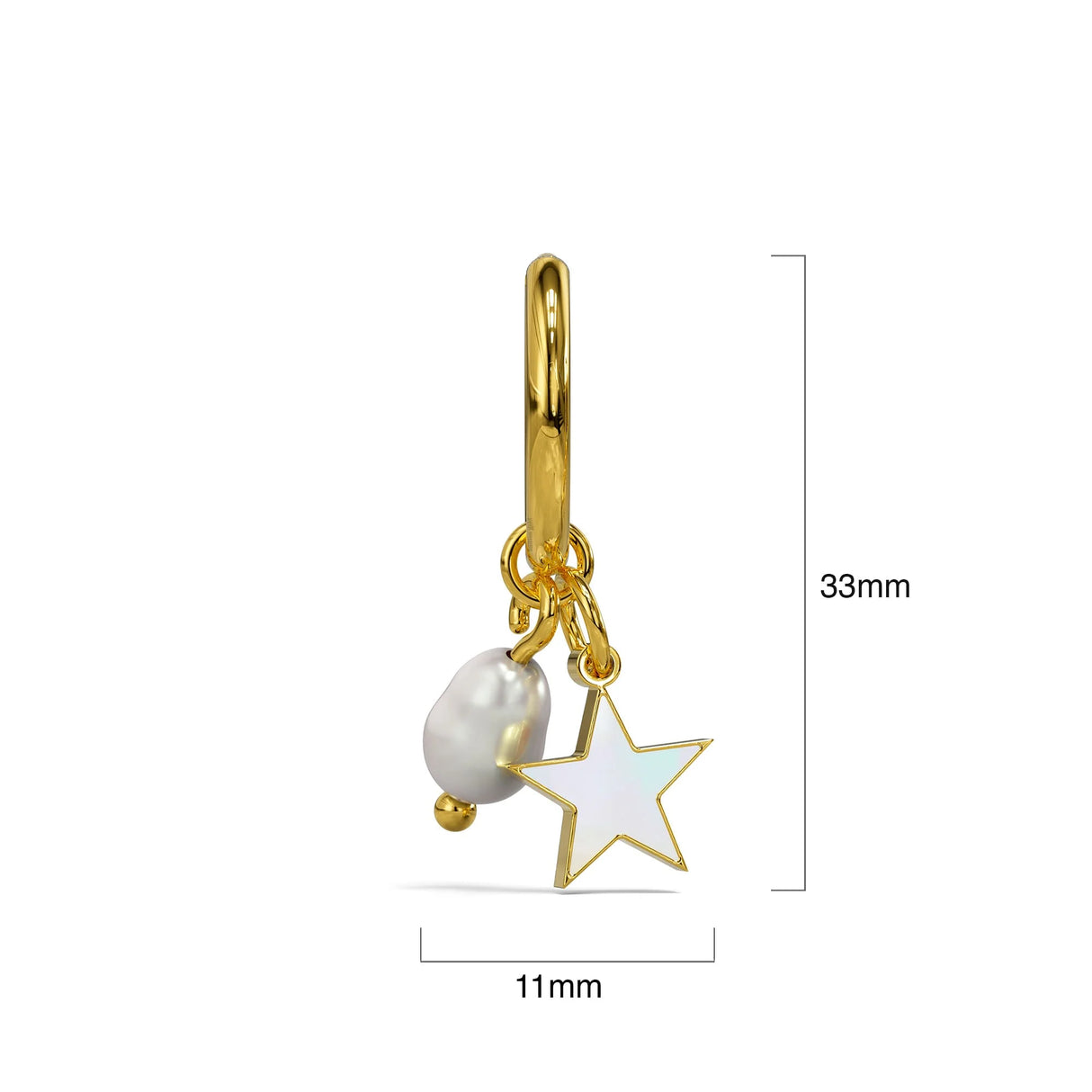 Bullion Gold Star & Pearl Earrings