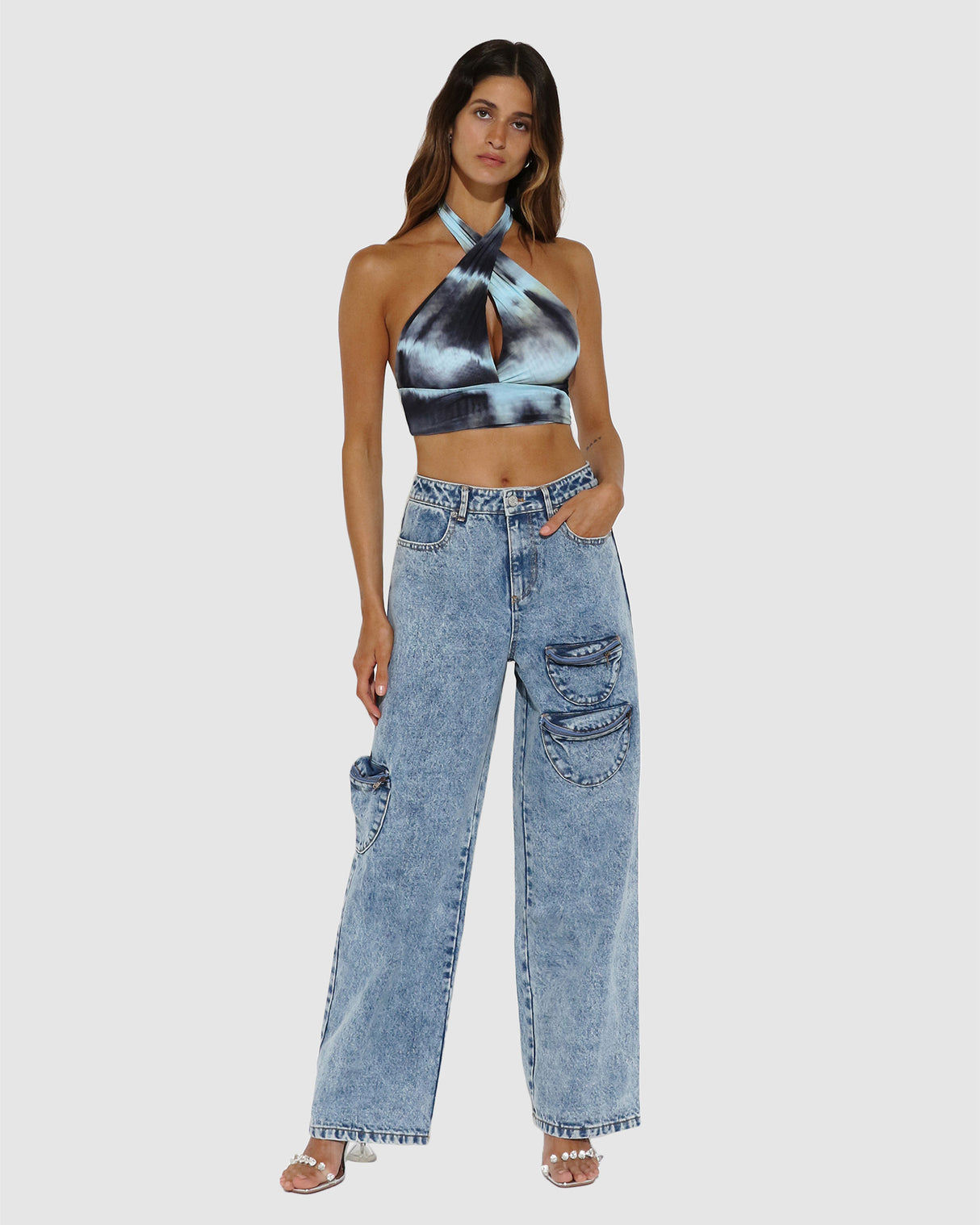 BY.DYLN Tristan Top - Blue Tie Dye