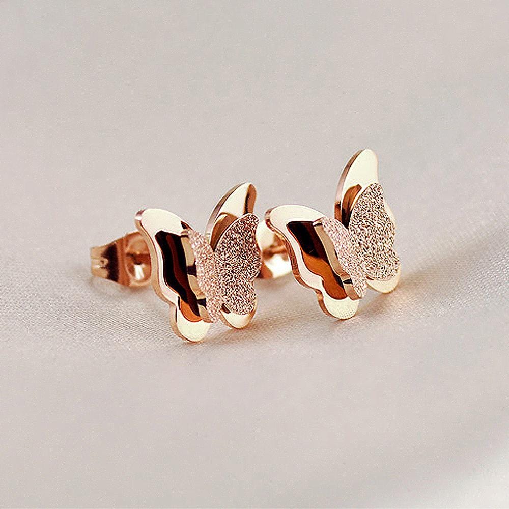 Bullion Gold Exquisite Butterfly Earrings