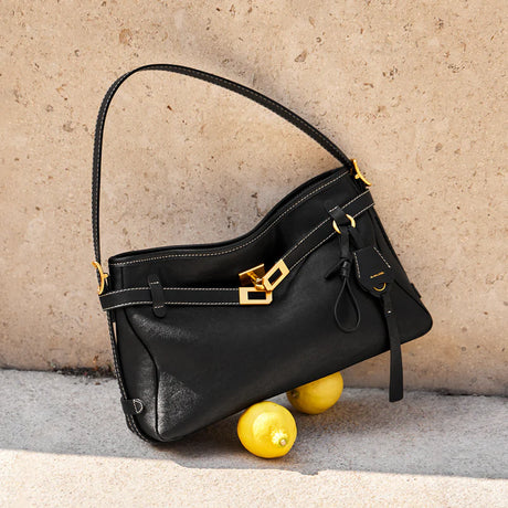 Nalandu Luxe Fortune Chime Slouch Shoulder Bag - Black
