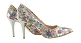 Bosccolo Womens High Heels - Flowers On Silver