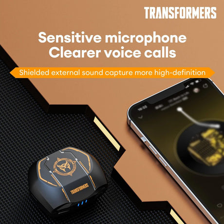 Transformers TWS Wireless Earphones Bluetooth V5.3 Rechargeable TF-T06 - Black