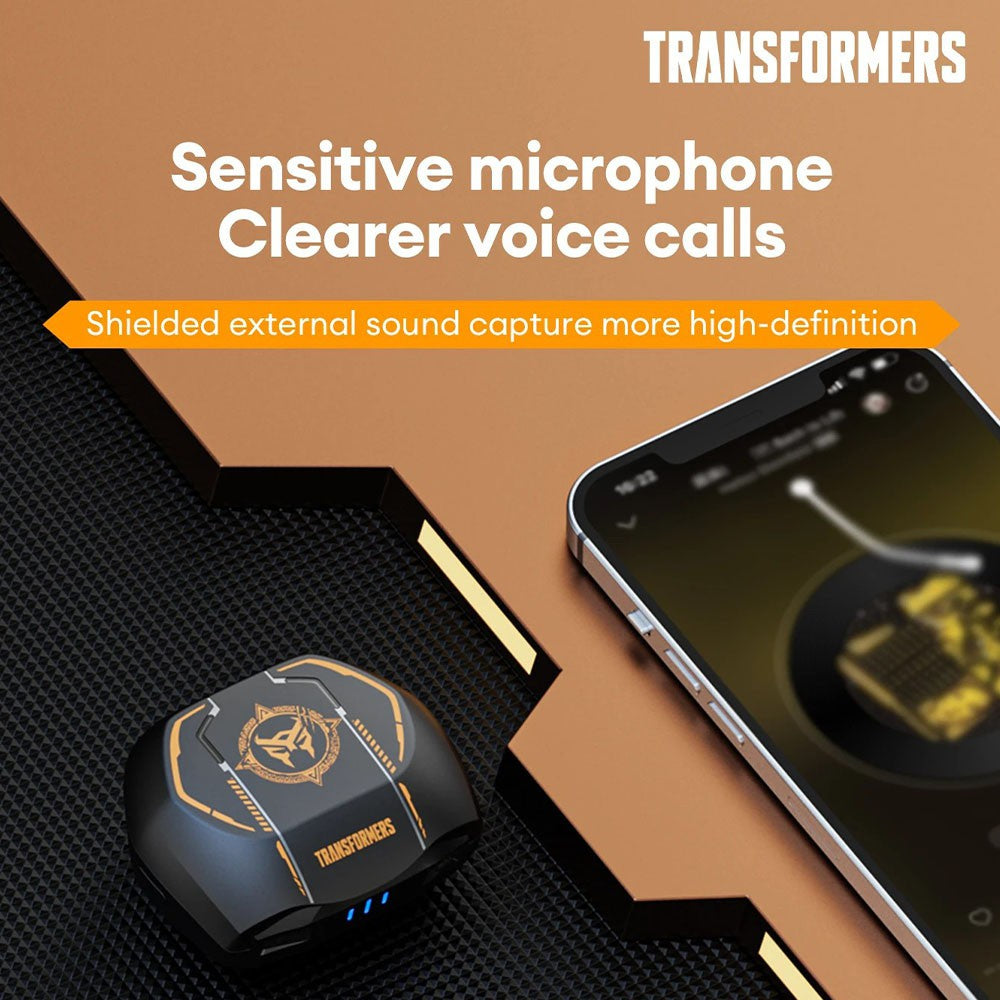 Transformers TWS Wireless Earphones Bluetooth V5.3 Rechargeable TF-T06 - Yellow