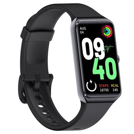 TODO Fitness Tracker Smart Watch BT 5.0 1.47" Display Thermometer BPM Monitor - Black