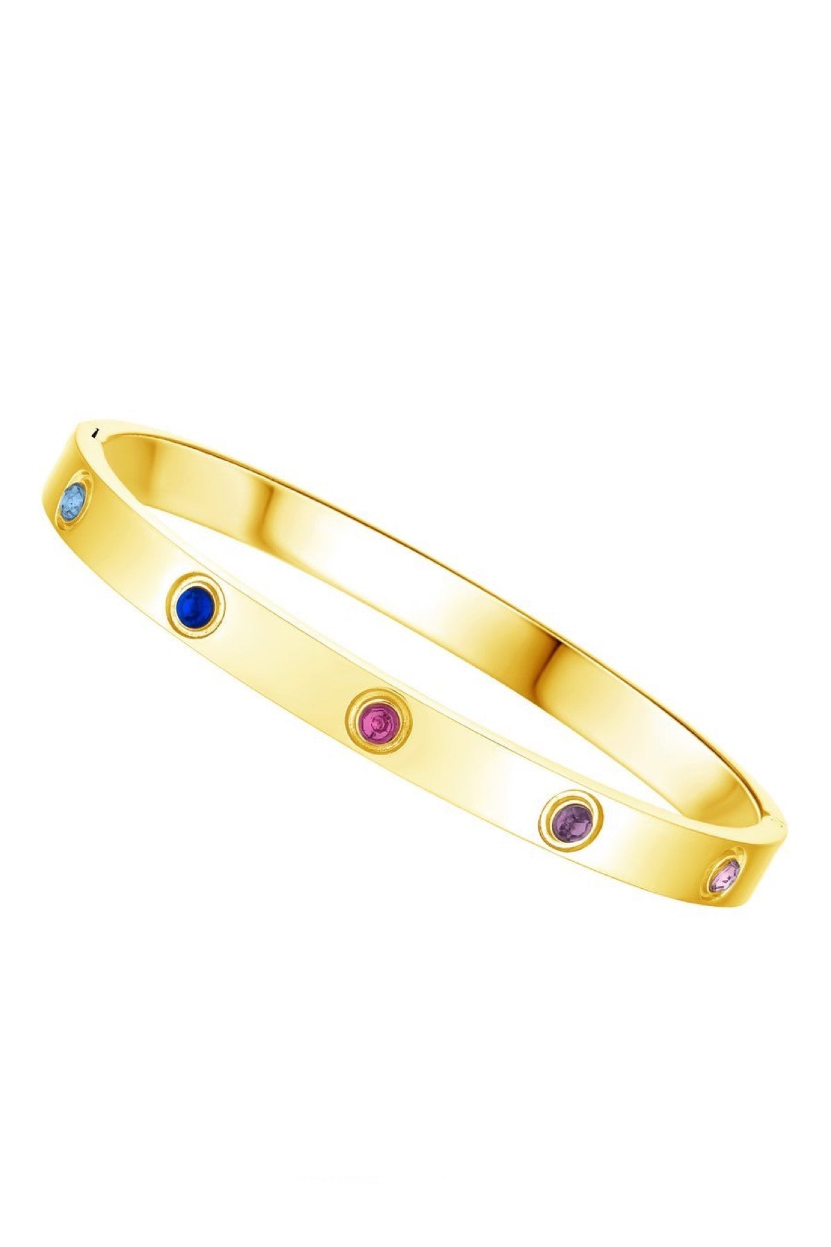 Liv Oliver 18K Gold Plated & Multicoloured Dimanate Bangle