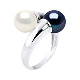 Ring Toi & Moi 2 Pearl Freshwater Pearl White Sterling Silver 7-8mm