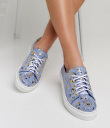 Bosccolo Womens Sneakers - Blue/Gold