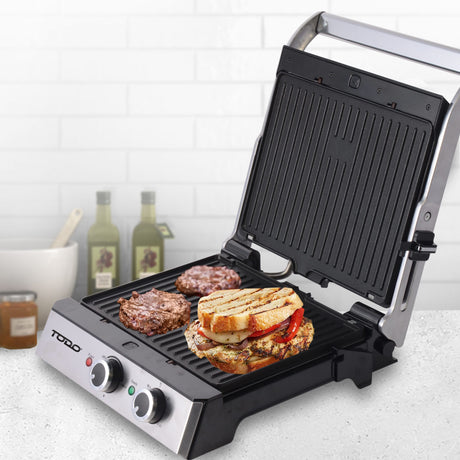 TODO 2000W Sandwich Press Contact Health Grill Flat Grill Griddle Plate Melts Toast