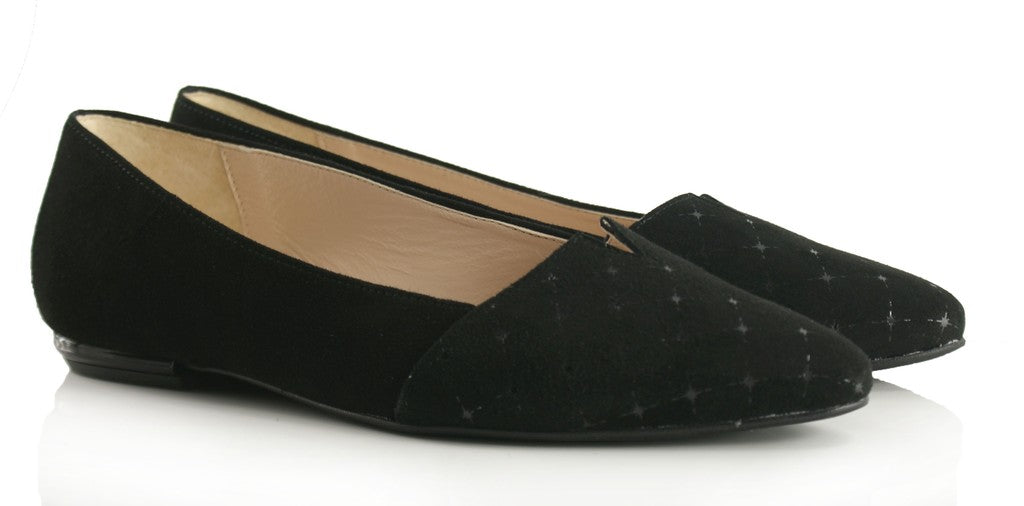 Bosccolo Womens Ballerina - Black Suede