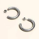 Bullion Gold Erica White Gold Hoop Earrings 20mm