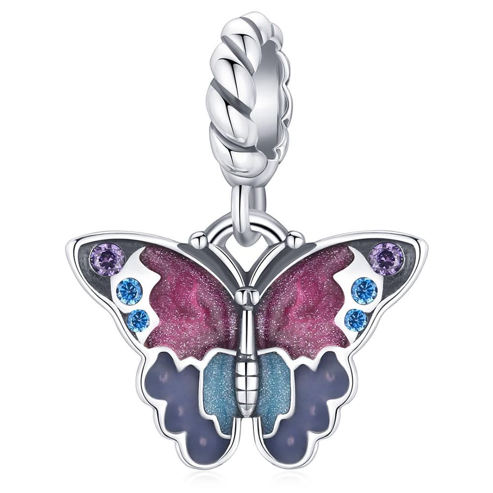 Solid 925 Sterling Silver Majestic Butterfly Pandora Inspired Bead Charm