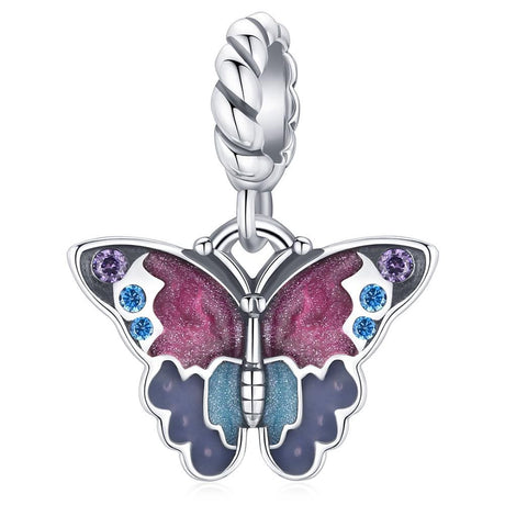 Solid 925 Sterling Silver Majestic Butterfly Pandora Inspired Bead Charm