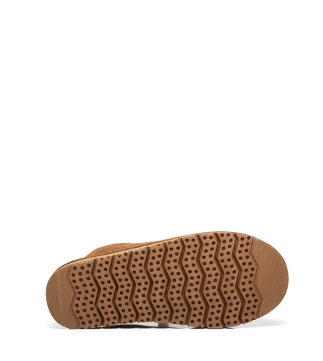Men Bred Cow Suede Slipper in Chestnut