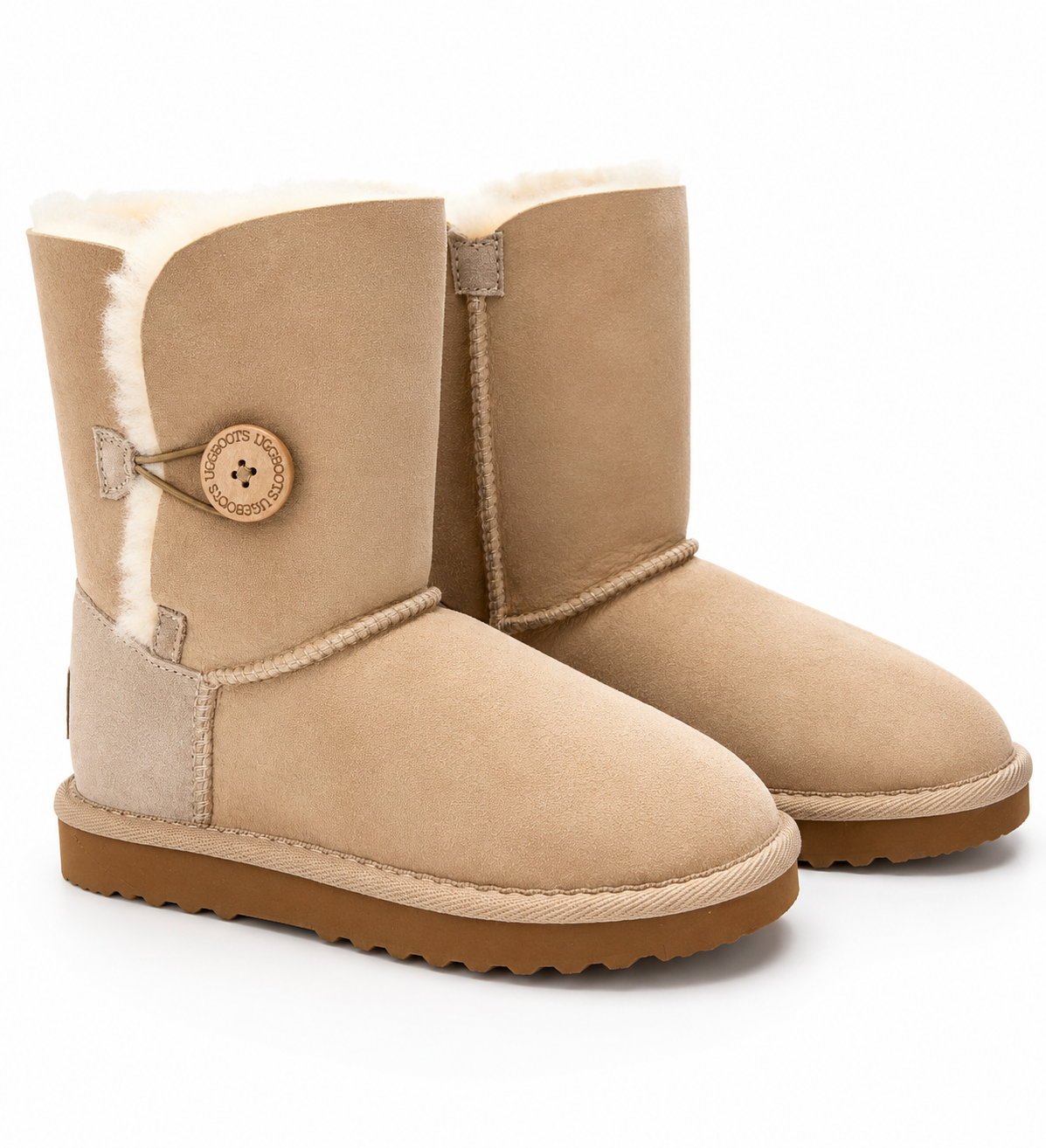 Australian Leather Ugg 1Button Short Sheepskin - Natural - AU4