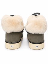 Australian Leather Ugg Lace Up Ankle Sheepskin Boot - Khaki Grey - AU12