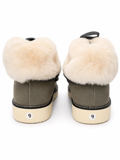 Australian Leather Ugg Lace Up Ankle Sheepskin Boot - Khaki Grey - AU12