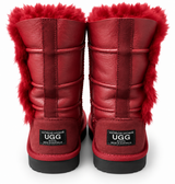 Australian Leather Ugg Classic Long Triple Button Metallic - Tomato - AU4