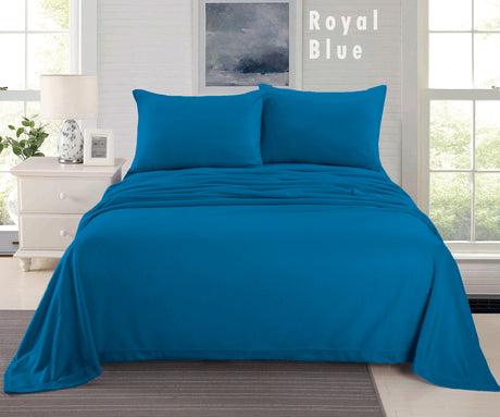 Cashmere Touch Flannelette Sheet Set -  Royal Blue