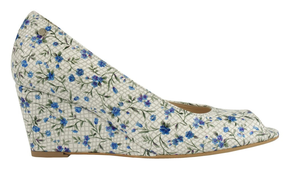 Bosccolo Womens Wedge Heels Sandal - Blue Flowers