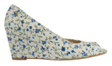 Bosccolo Womens Wedge Heels Sandal - Blue Flowers