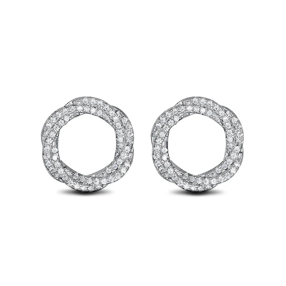 Boxed Cinderella Earrings and Bracelet Set in White Gold