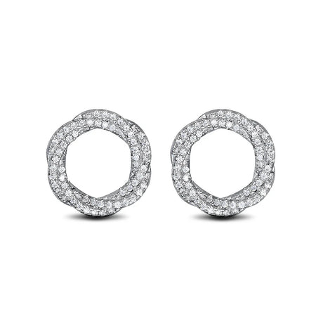 Boxed Cinderella Earrings and Bracelet Set in White Gold
