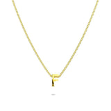 Bullion Gold Initials Brick Alphabet Letter Necklace Gold Layered Steel Jewellery