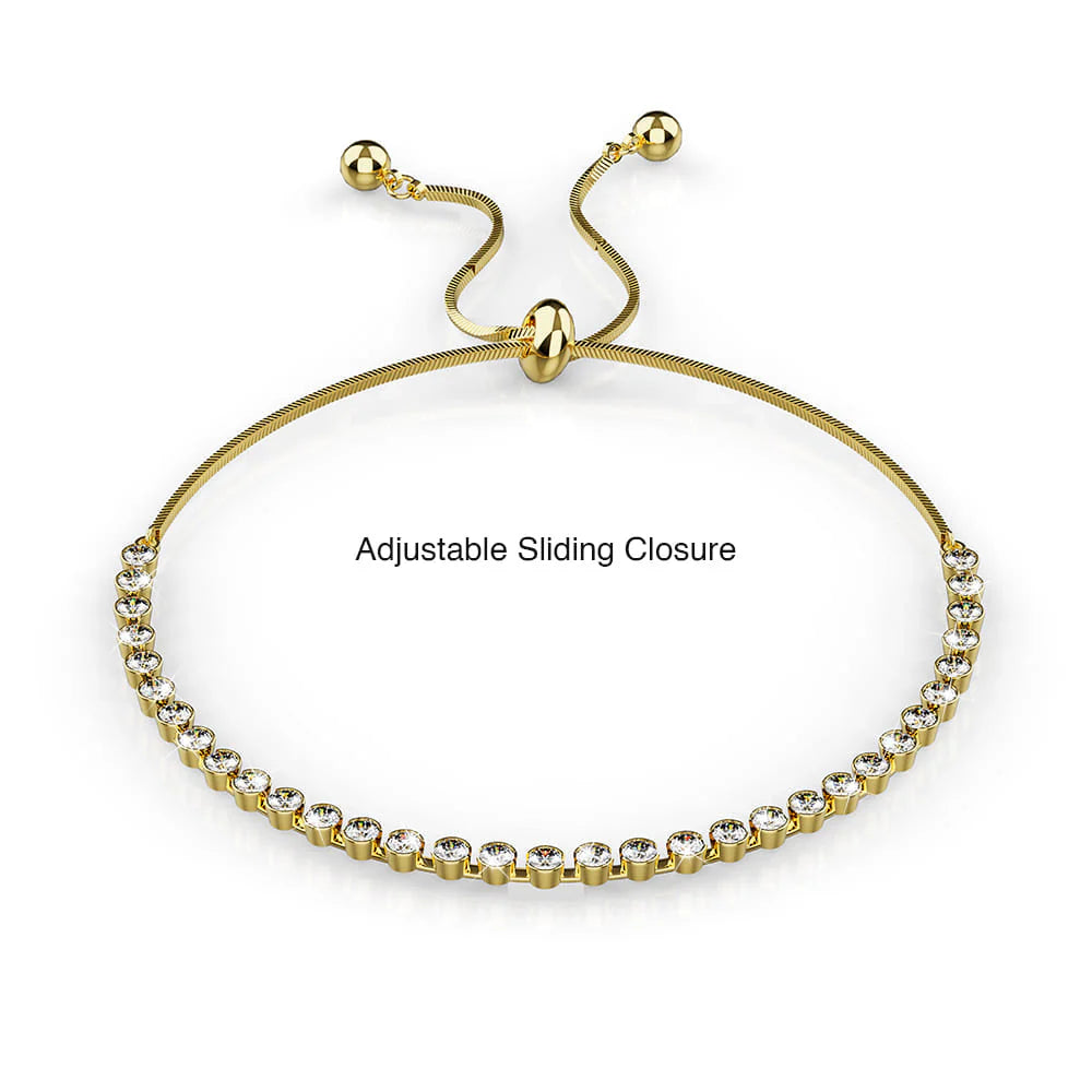 Krystal Couture Tia Gleam Pull-Tie Tennis Bracelet