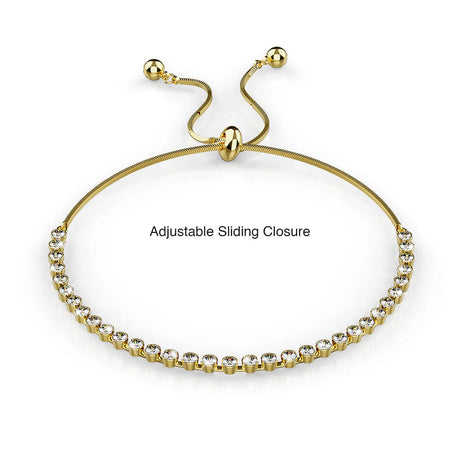 Krystal Couture Tia Gleam Pull-Tie Tennis Bracelet