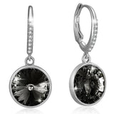 Krystal Couture Precious Drop Earrings Silver Night Embellished with SWAROVSKI Crystals