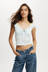 Cotton On Women's Annie Lace Tee - Sophia Ditsy Seamist