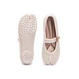 Oriental Split Toe Mary Jane Flats - Ivory