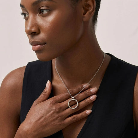 Krystal Couture Orbit of Charm Necklace Embellished with SWAROVSKI Crystal in White Gold