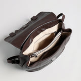 Oil-Wax Leather Flap Backpack - Chocolate