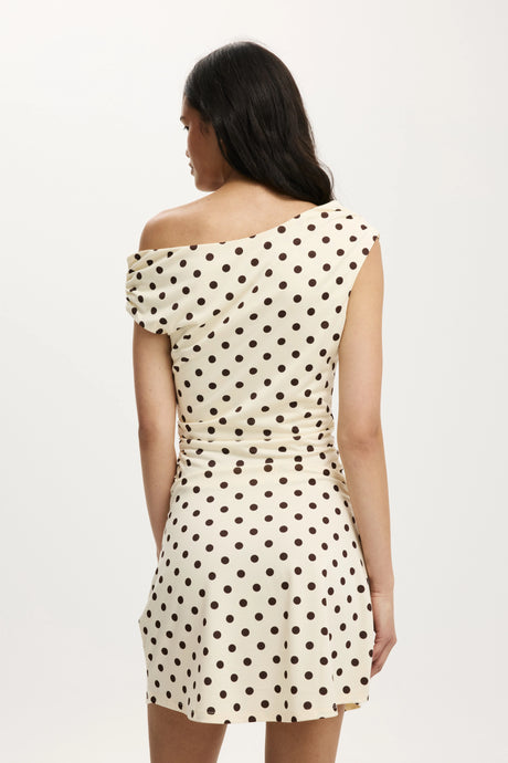Cotton On Women's Sandy Asymmetric Mini Dress - Eden Polka Dot