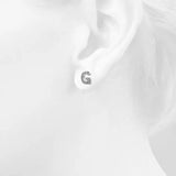 Solid 925 Sterling Silver Glamour Alphabet Letter Earrings