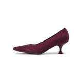 Cocktail Rhinestone Kitten Heels - Wine