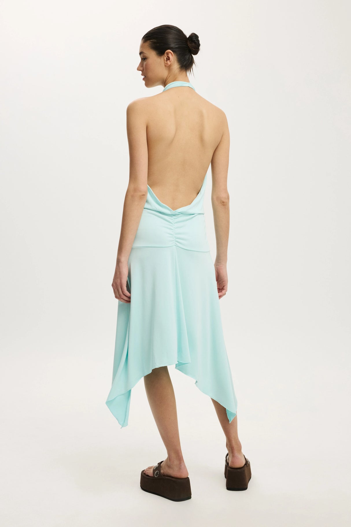 Cotton On Women's Sandy Cowl Neck Midi Dress - Lagoon Lullaby
