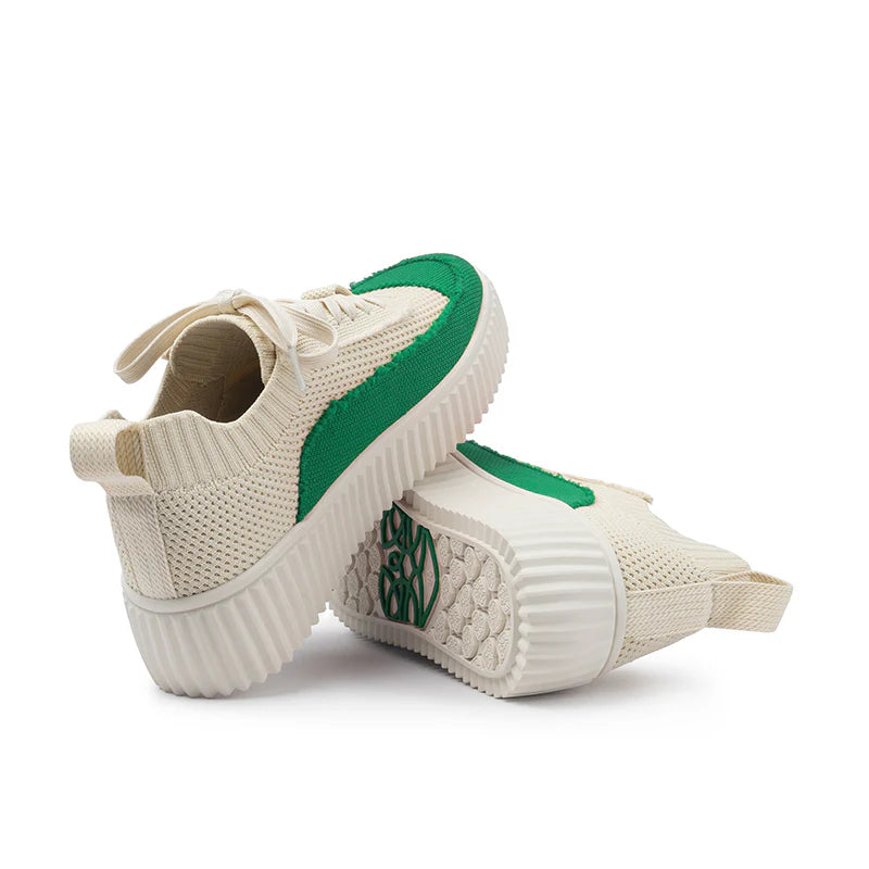 Chunky Platform Knit Sneakers - Green