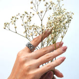 Boxed Oyster Bangle and Ring Set in Duo Tone