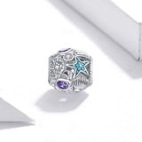 Solid 925 Sterling Silver Starfish and Seashells Pandora Inspired Charm